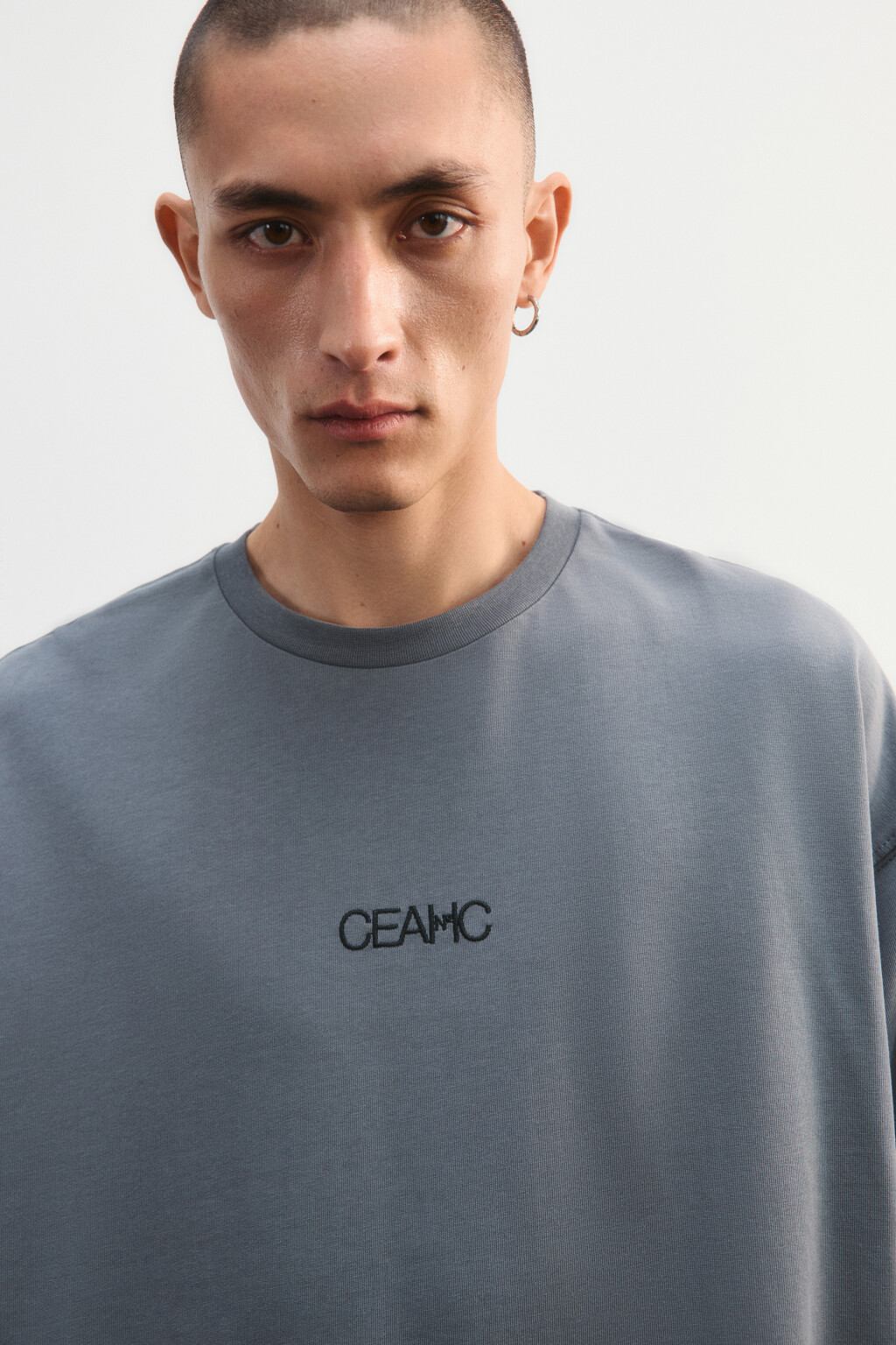 Лонгслив хлопковый с принтом - цвет серый - 5