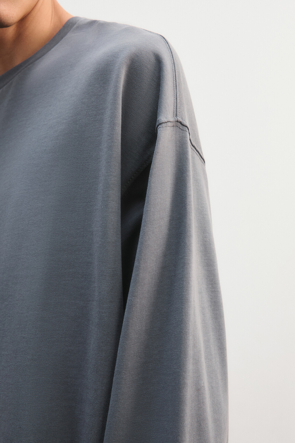 Лонгслив хлопковый с принтом - цвет серый - 6