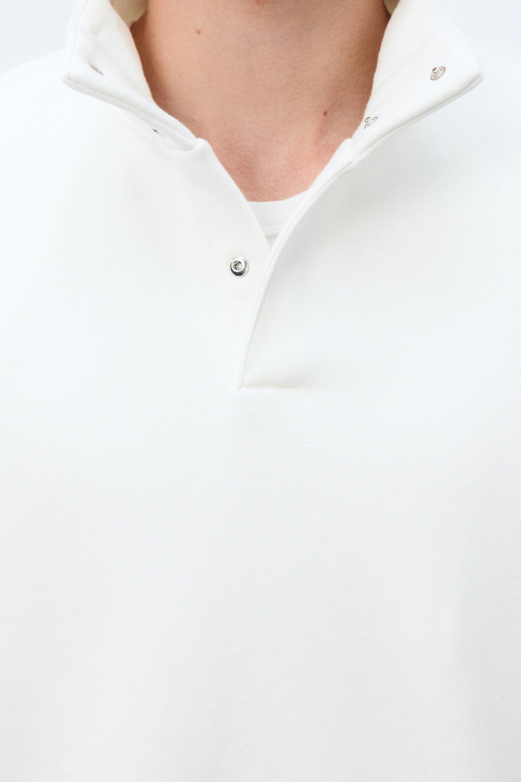 Толстовка утепленная с воротником - цвет белый - 5