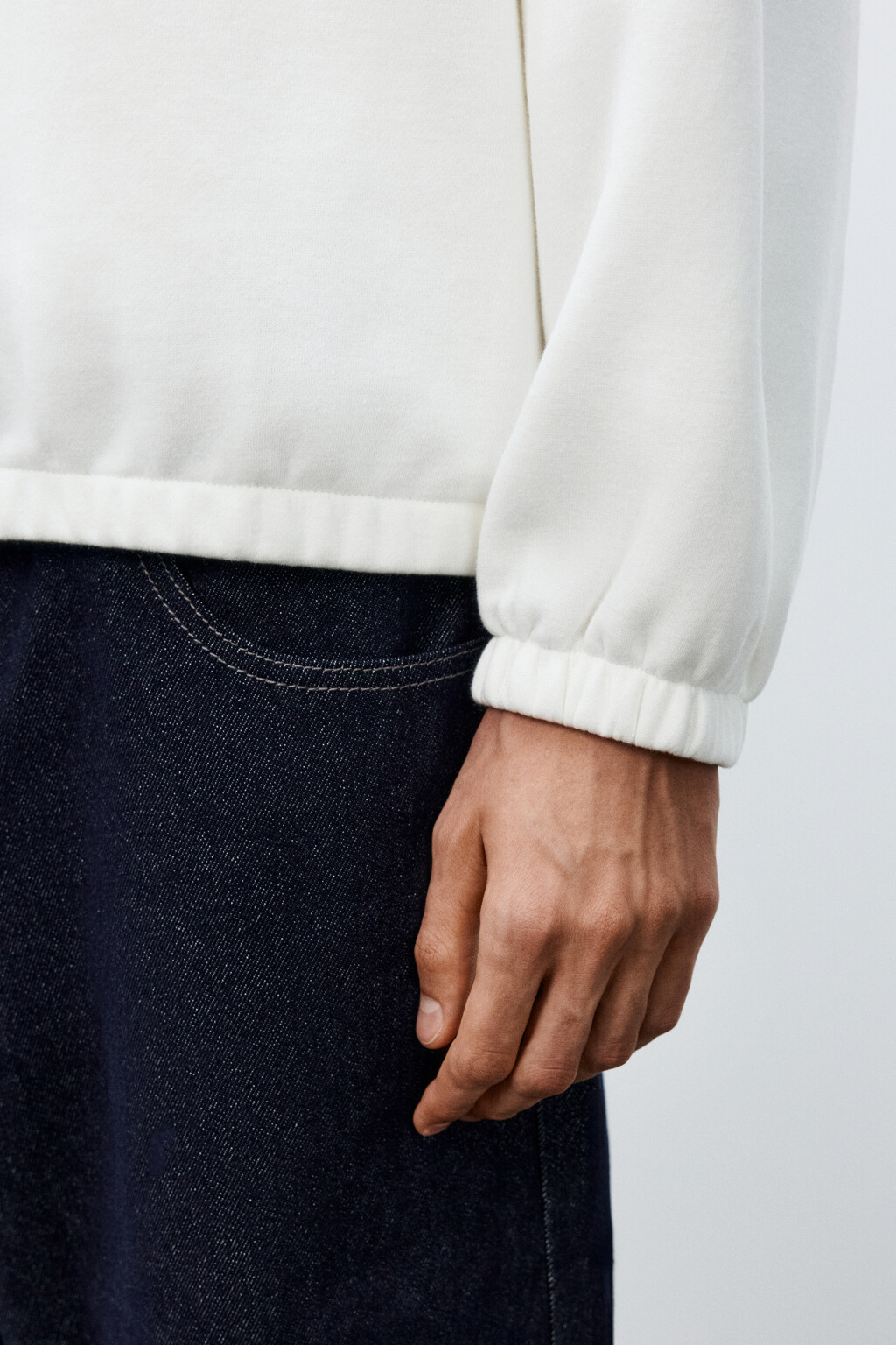 Толстовка утепленная с воротником - цвет белый - 6