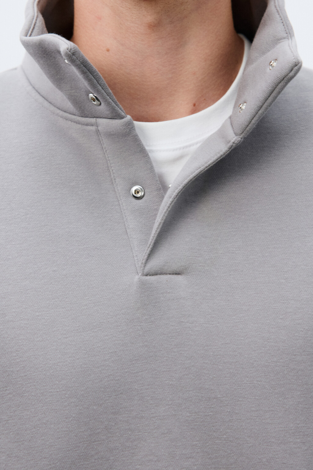 Толстовка утепленная с воротником - цвет серый - 5