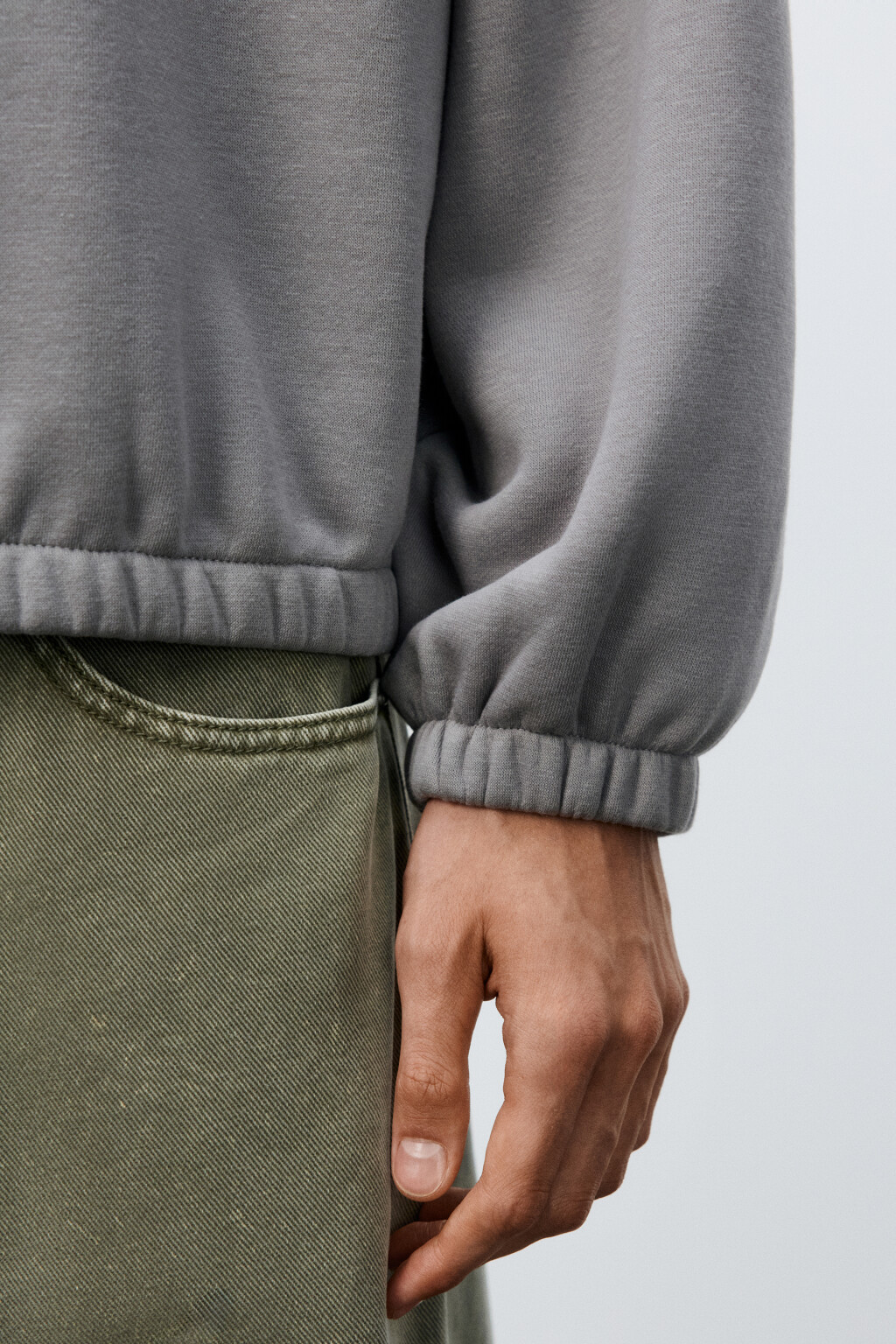 Толстовка утепленная с воротником - цвет серый - 6