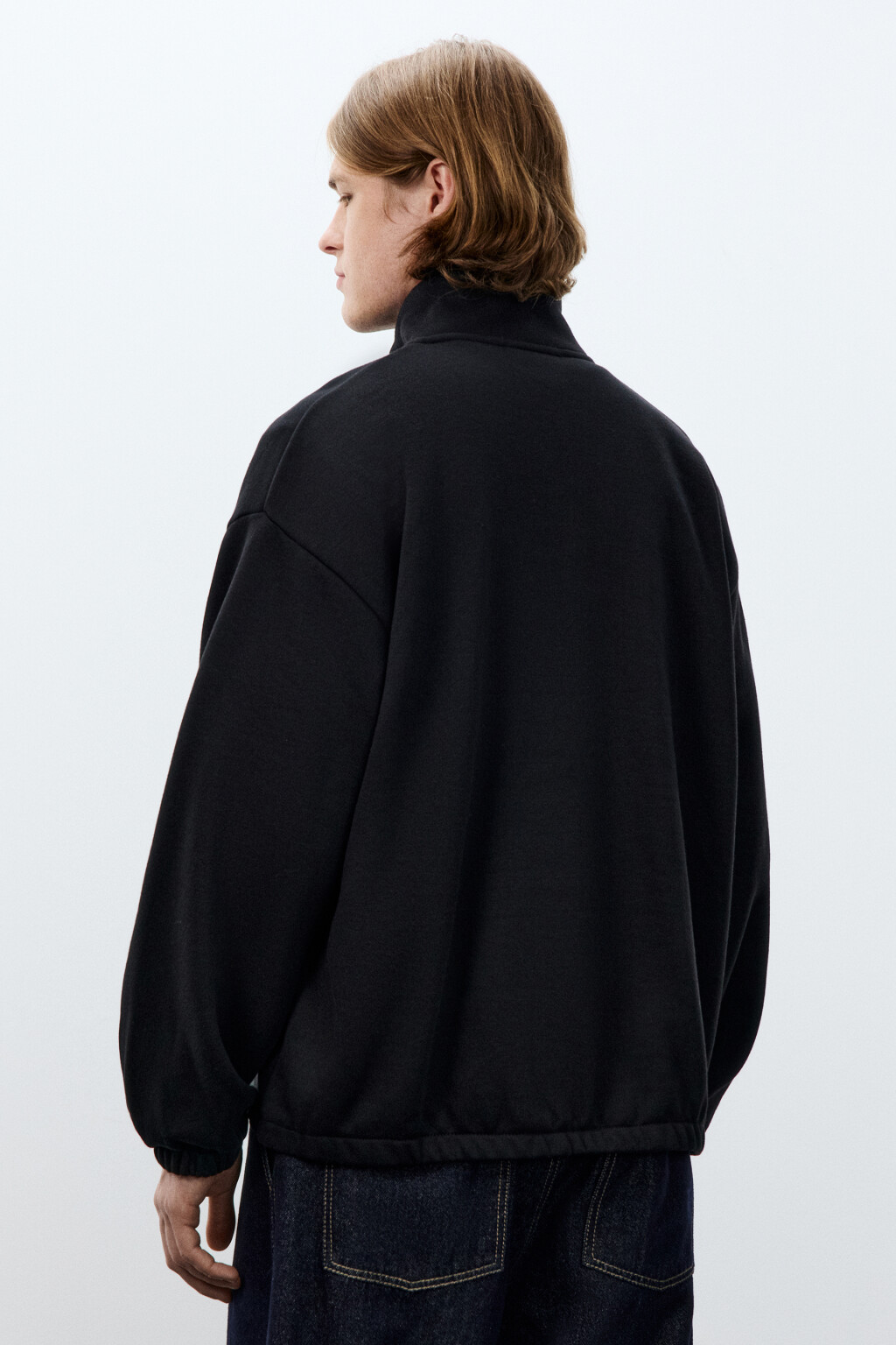 Толстовка утепленная с воротником - цвет черный - 3