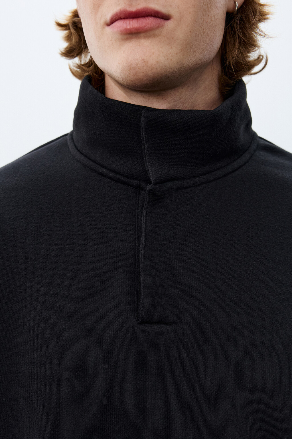 Толстовка утепленная с воротником - цвет черный - 5