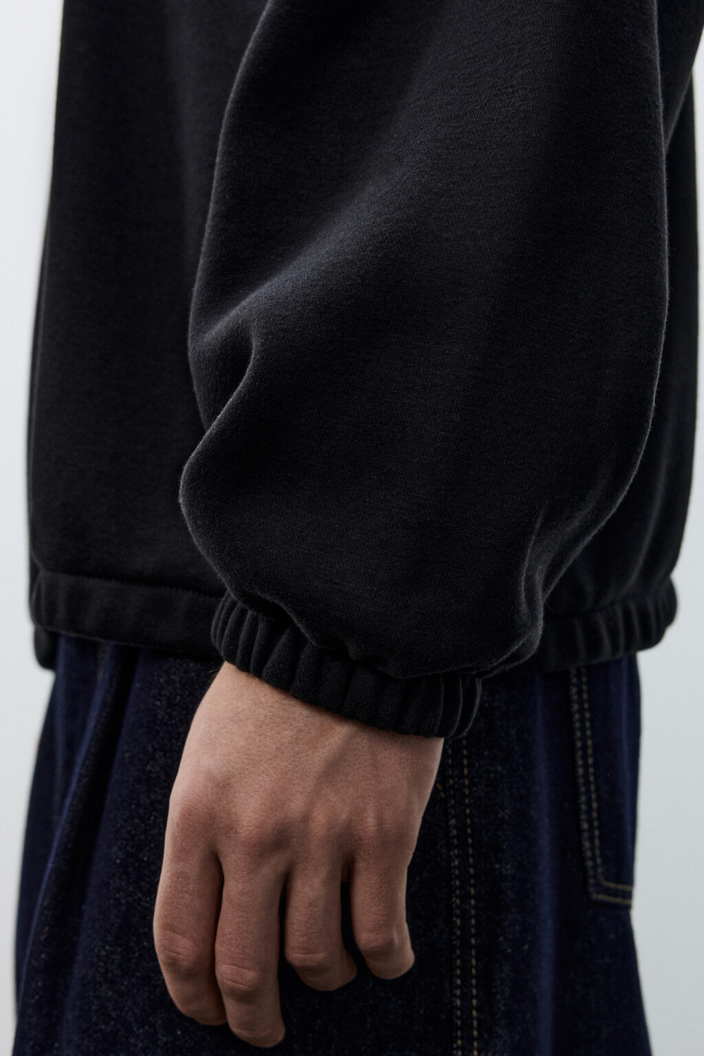 Толстовка утепленная с воротником - цвет черный - 6