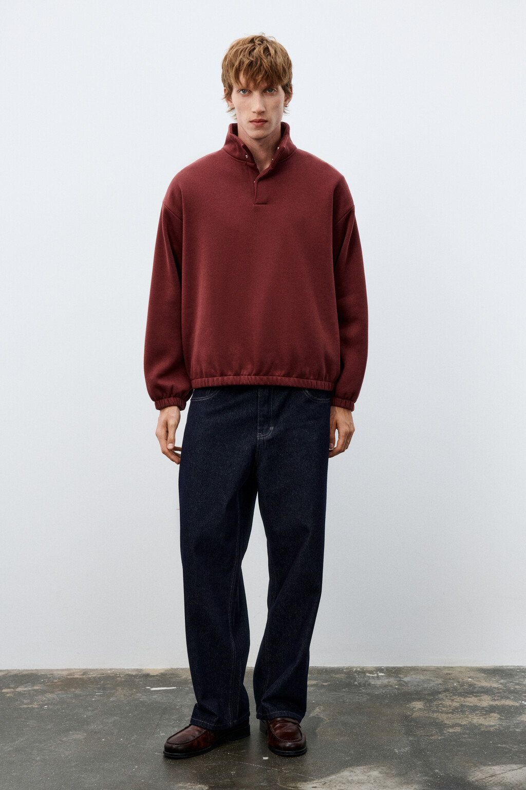 Толстовка утепленная с воротником - цвет красный - 5