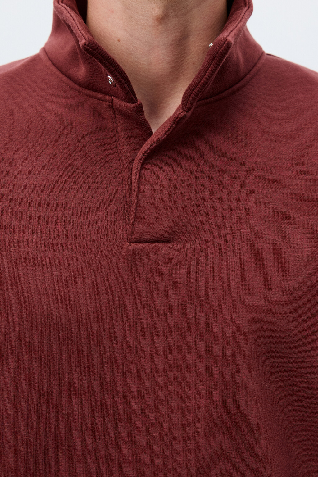 Толстовка утепленная с воротником - цвет красный - 6