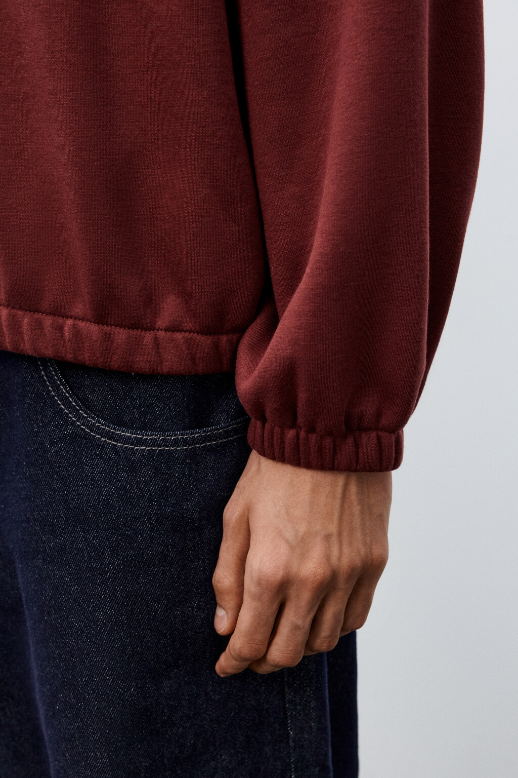 Толстовка утепленная с воротником - цвет красный - 7