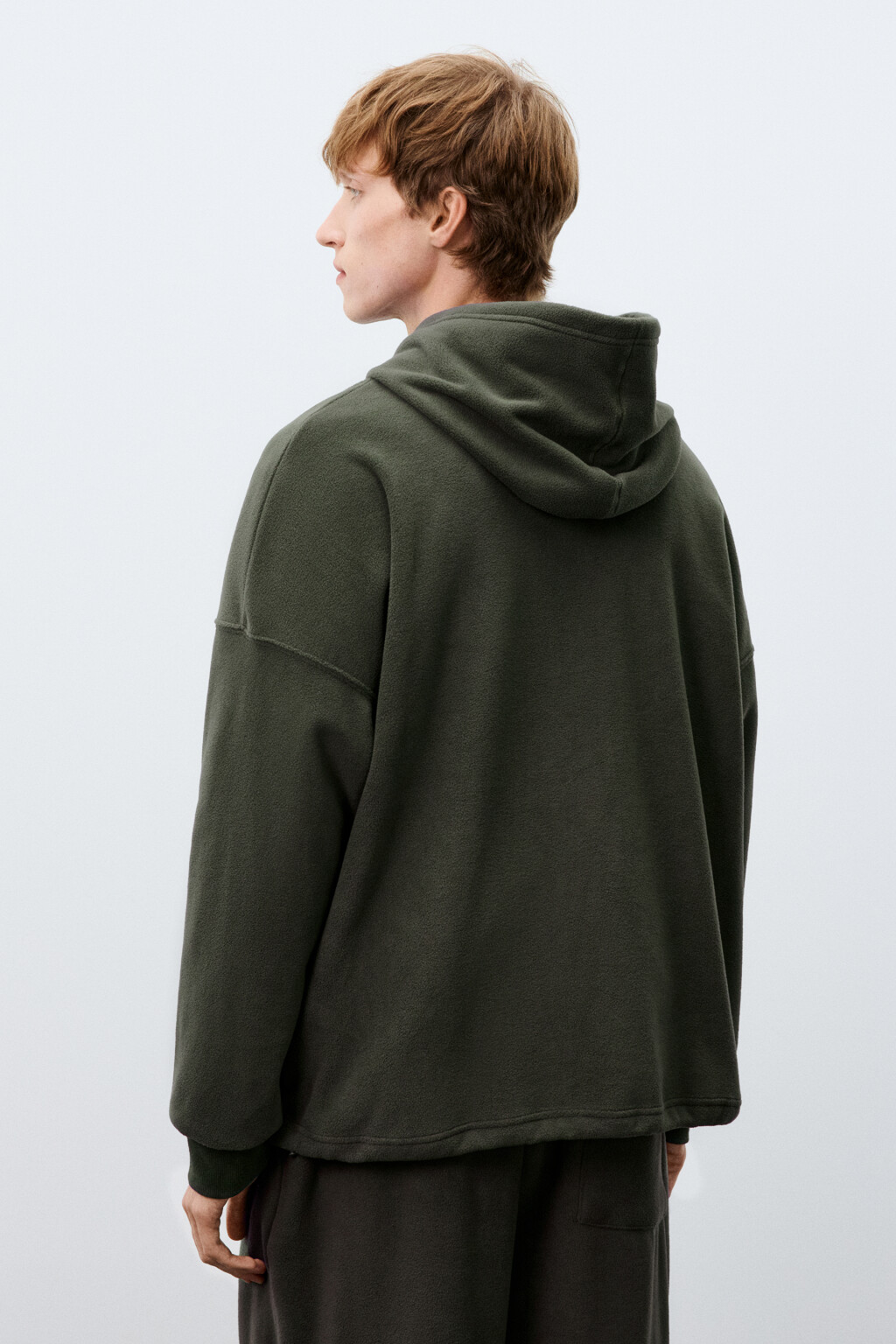 Худи с флисовым утеплителем - цвет зеленый - 3