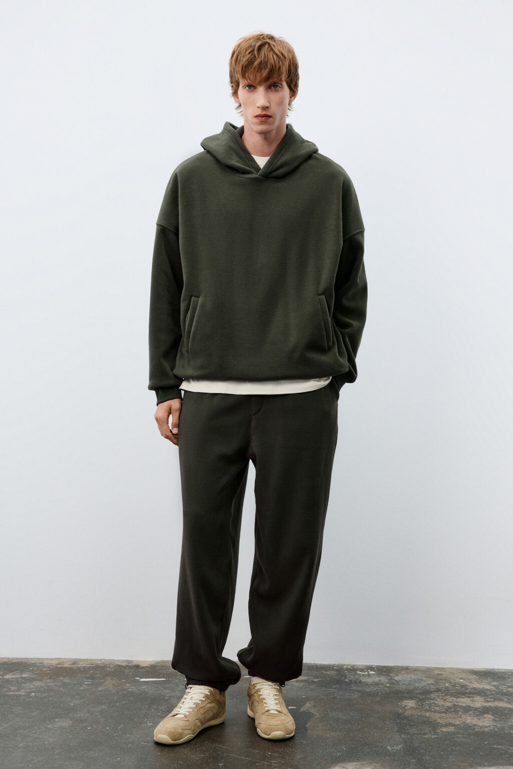 Худи с флисовым утеплителем - цвет зеленый - 4