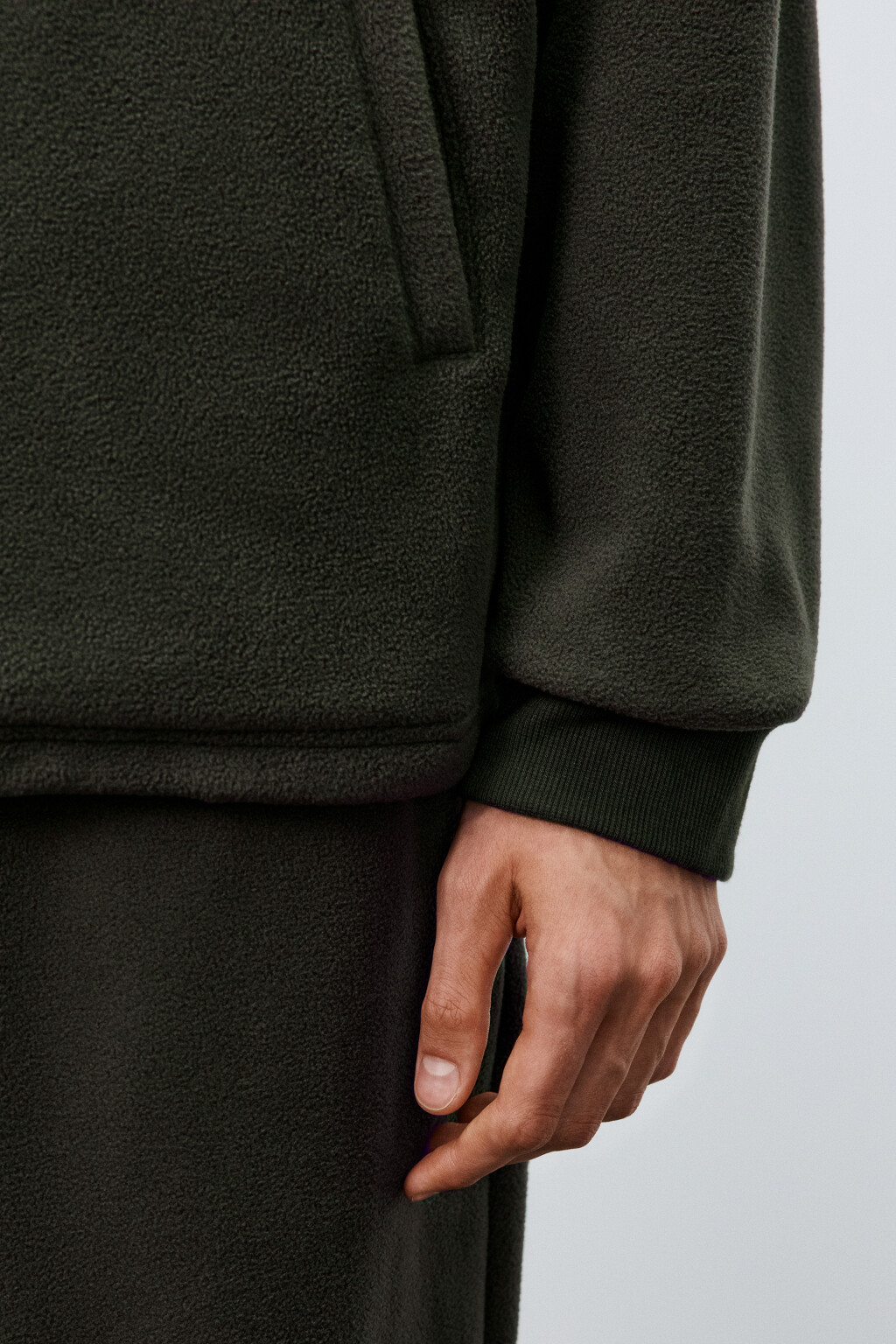 Худи с флисовым утеплителем - цвет зеленый - 6