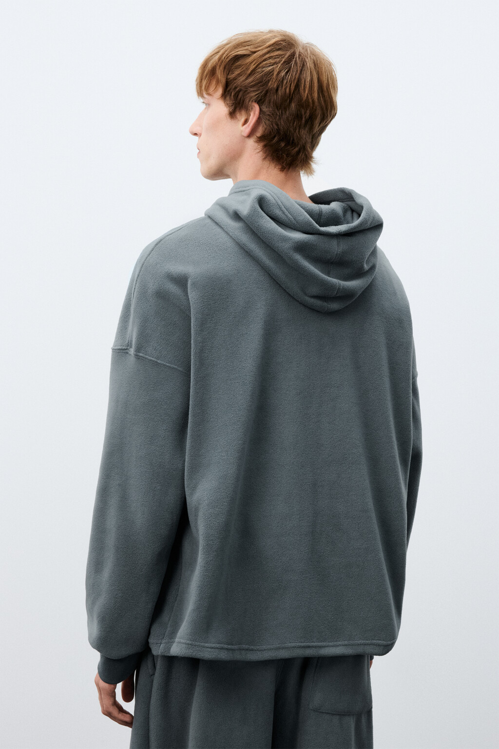 Худи с флисовым утеплителем - цвет серый - 3