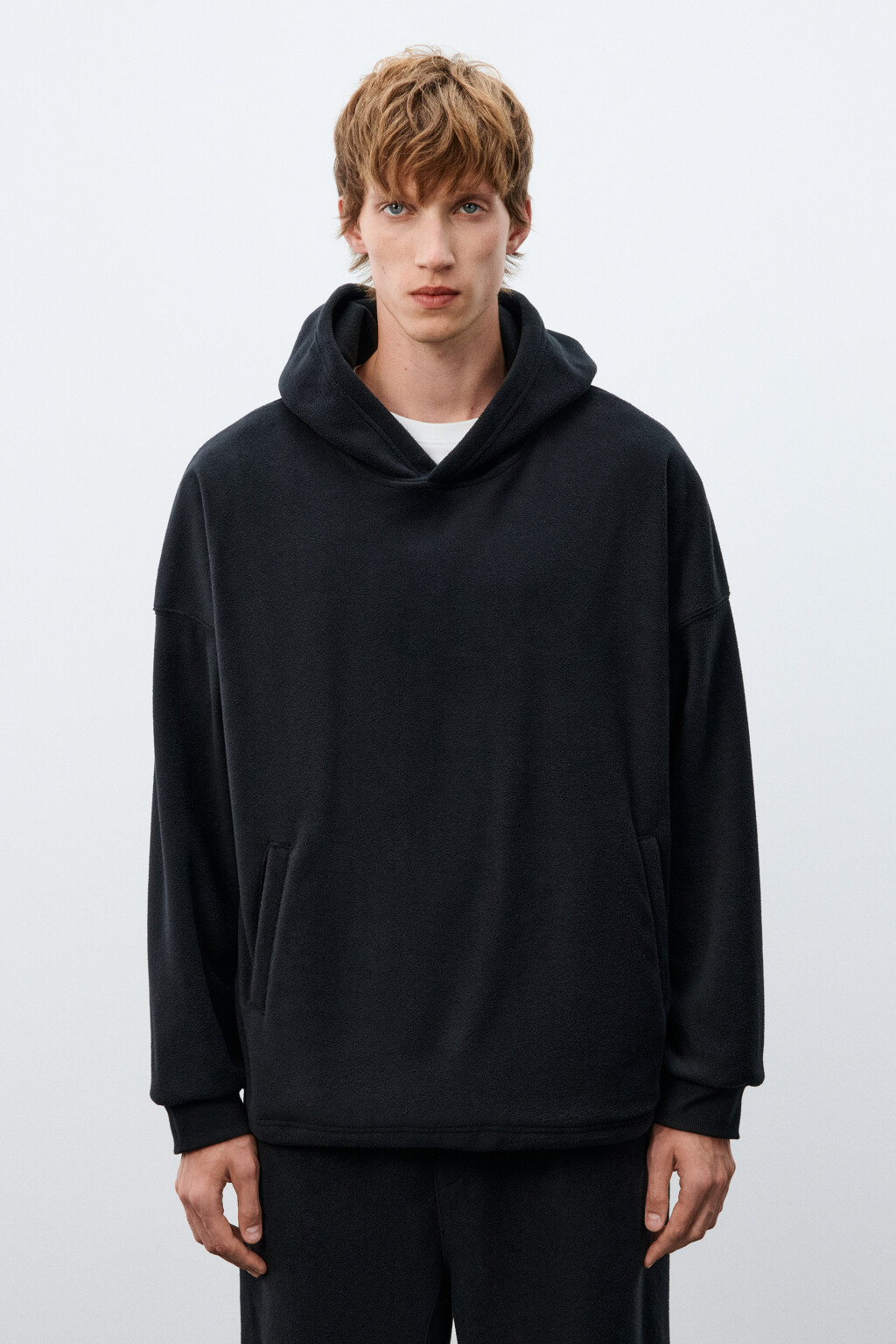 Худи с флисовым утеплителем - цвет черный - 2