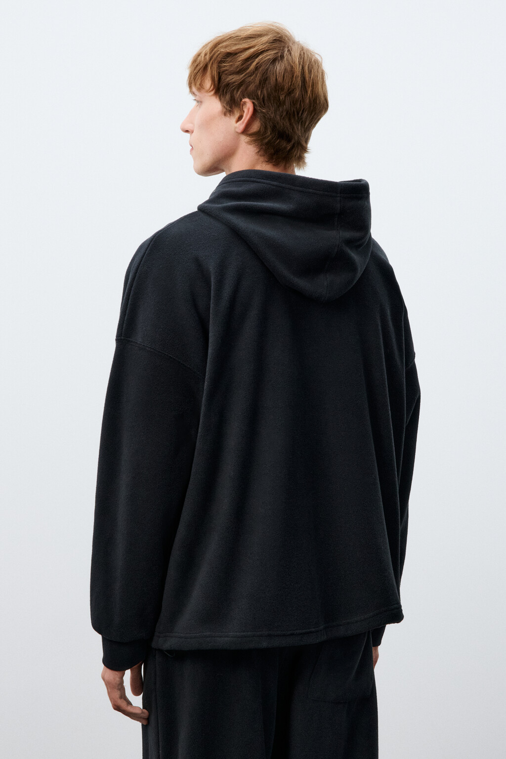 Худи с флисовым утеплителем - цвет черный - 3