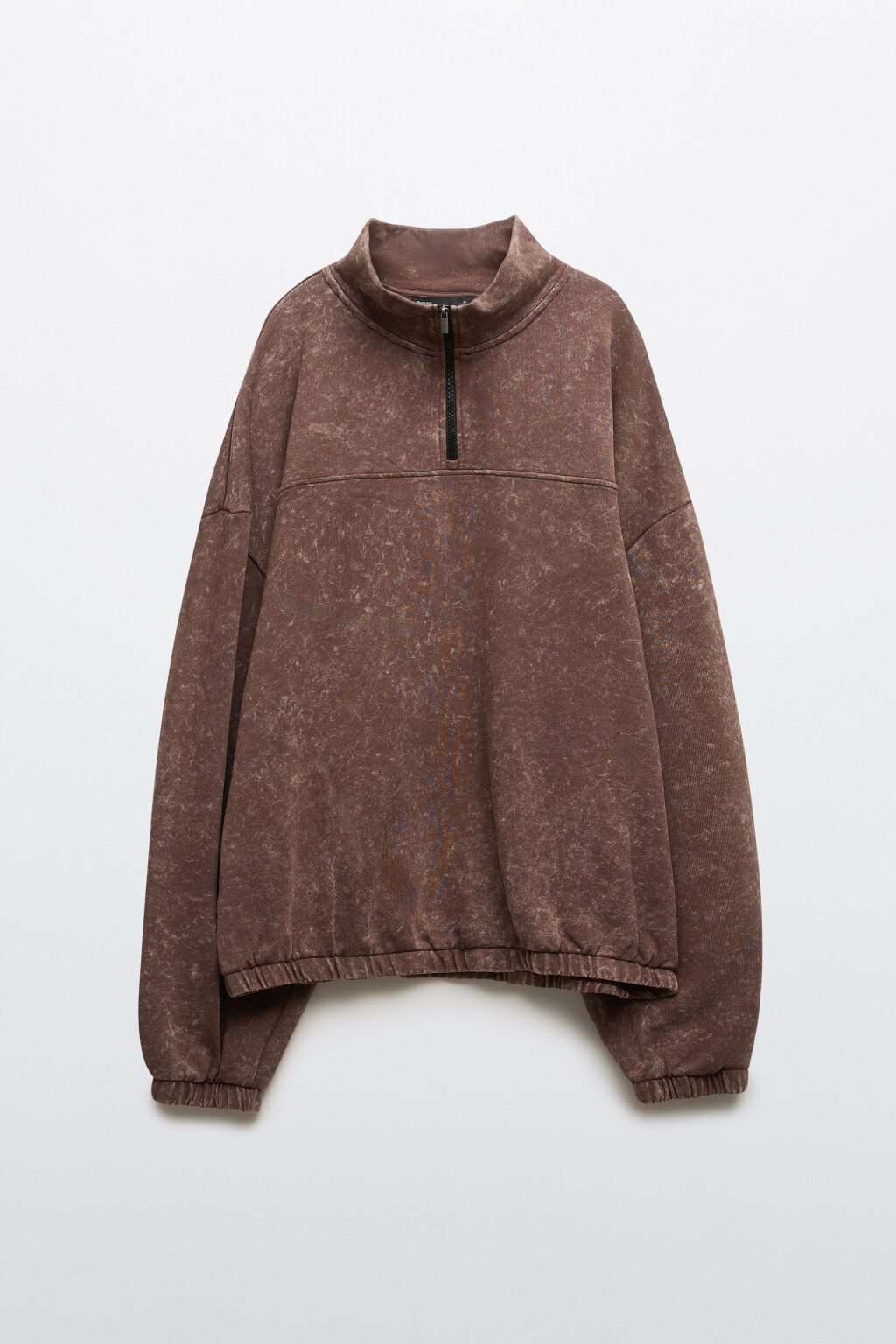 Толстовка на молнии с вареным эффектом - цвет коричневый - 9