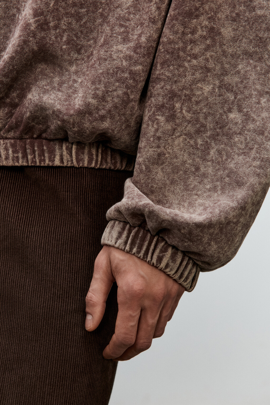 Толстовка на молнии с вареным эффектом - цвет коричневый - 7