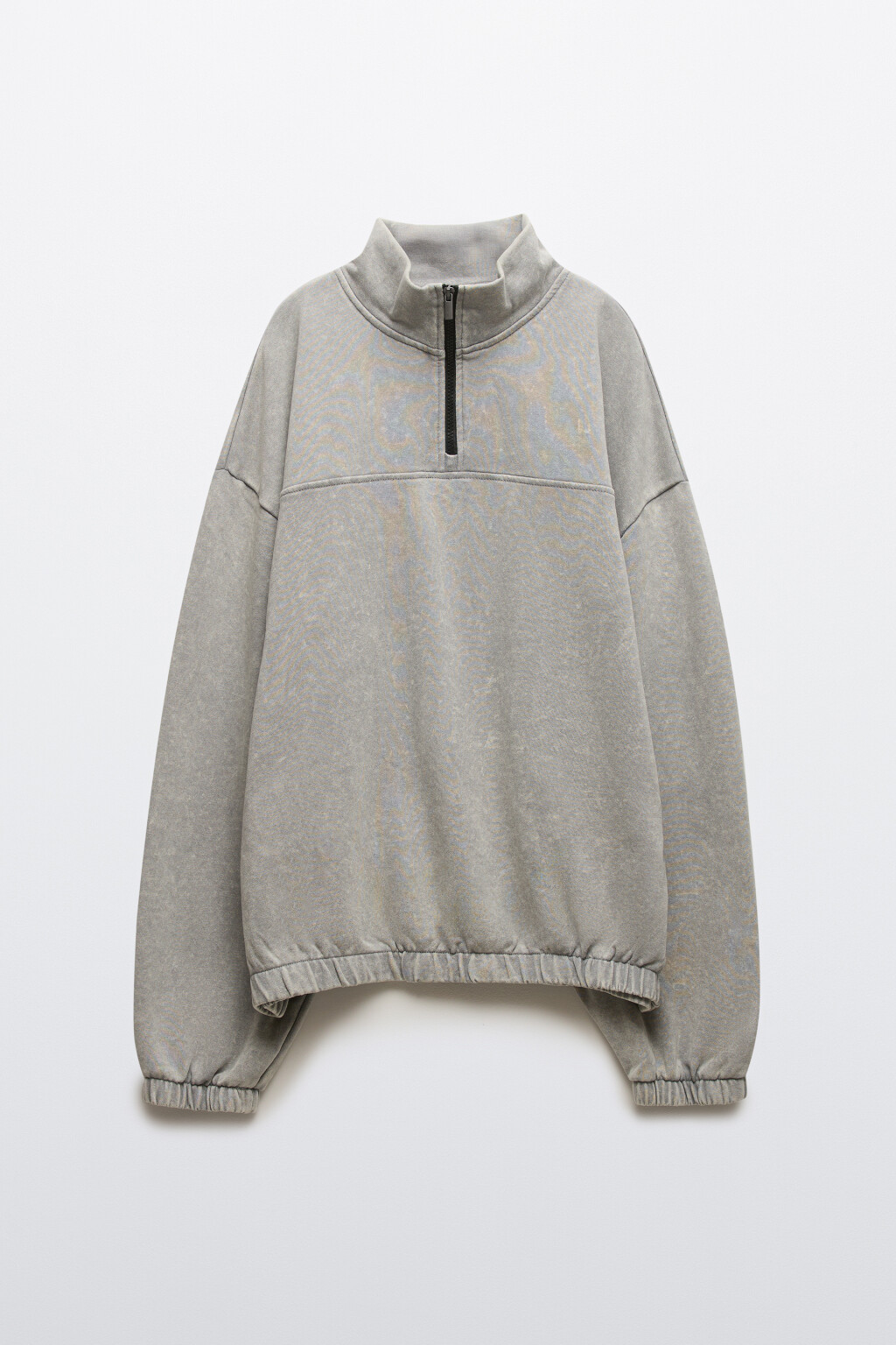 Толстовка на молнии с вареным эффектом - цвет серый - 8