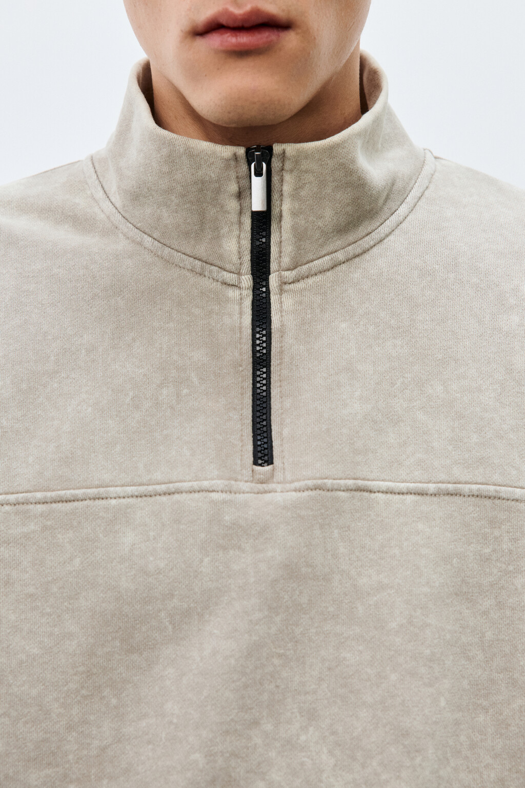 Толстовка на молнии с вареным эффектом - цвет бежевый - 5