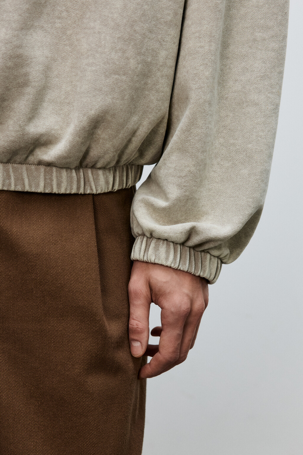 Толстовка на молнии с вареным эффектом - цвет бежевый - 6