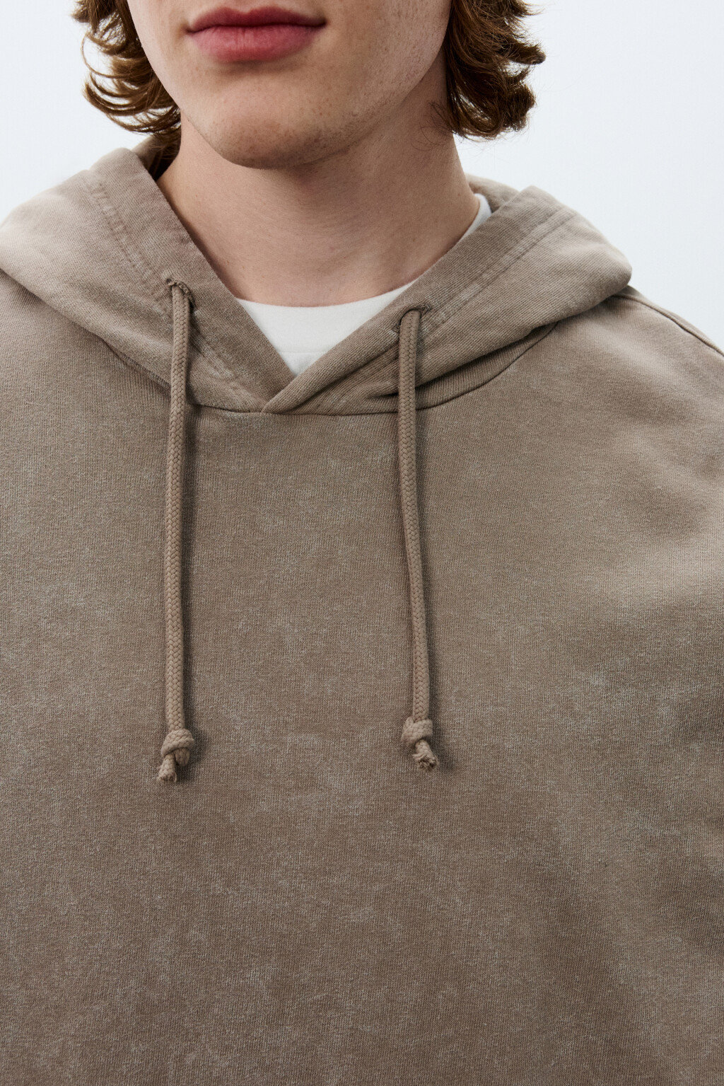 Худи оверсайз с капюшоном - цвет коричневый - 5