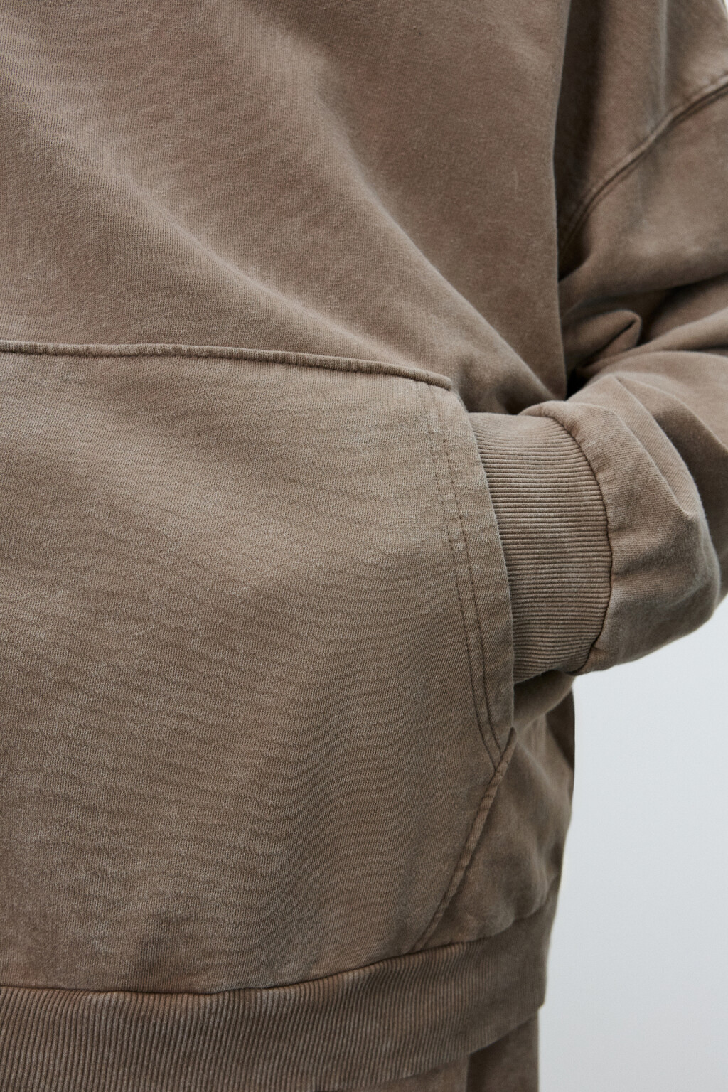 Худи оверсайз с капюшоном - цвет коричневый - 6