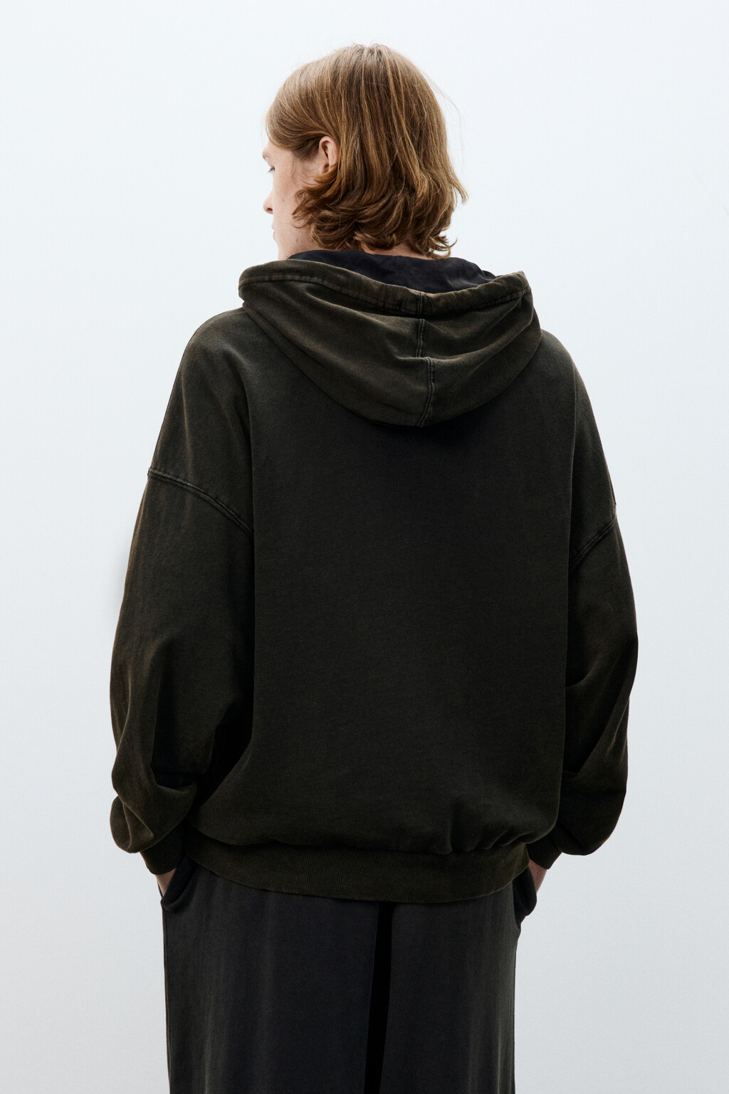 Худи оверсайз с капюшоном - цвет коричневый - 3