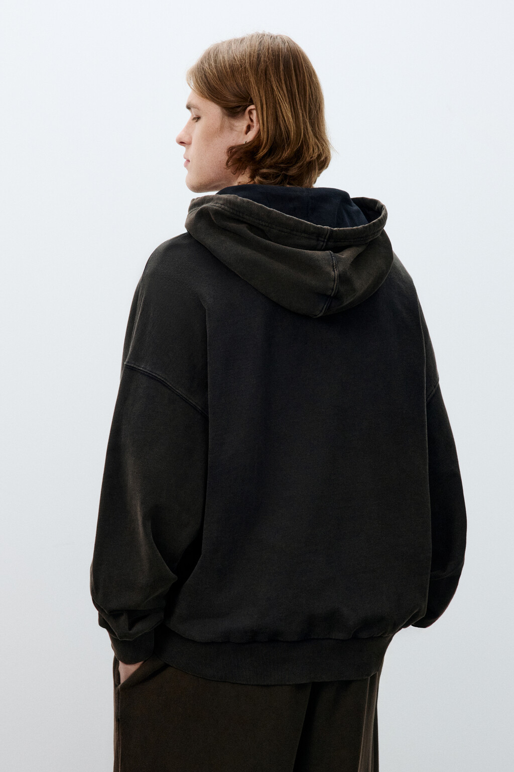 Худи оверсайз с капюшоном - цвет черный - 3