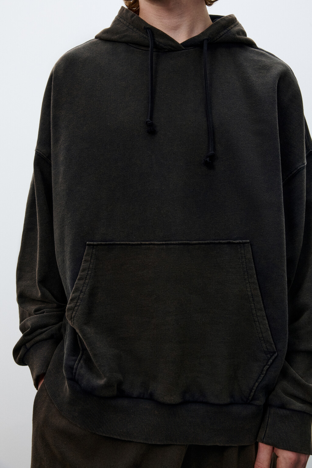 Худи оверсайз с капюшоном - цвет черный - 5