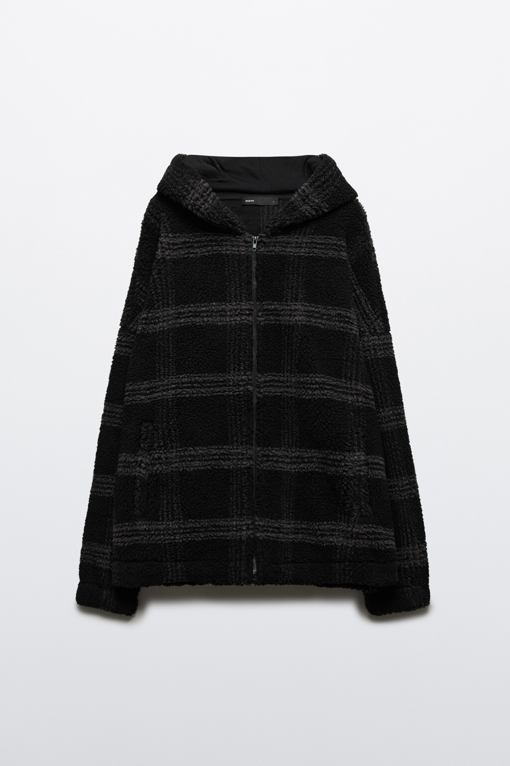 Худи-зипка флисовая с капюшоном - цвет черный - 8