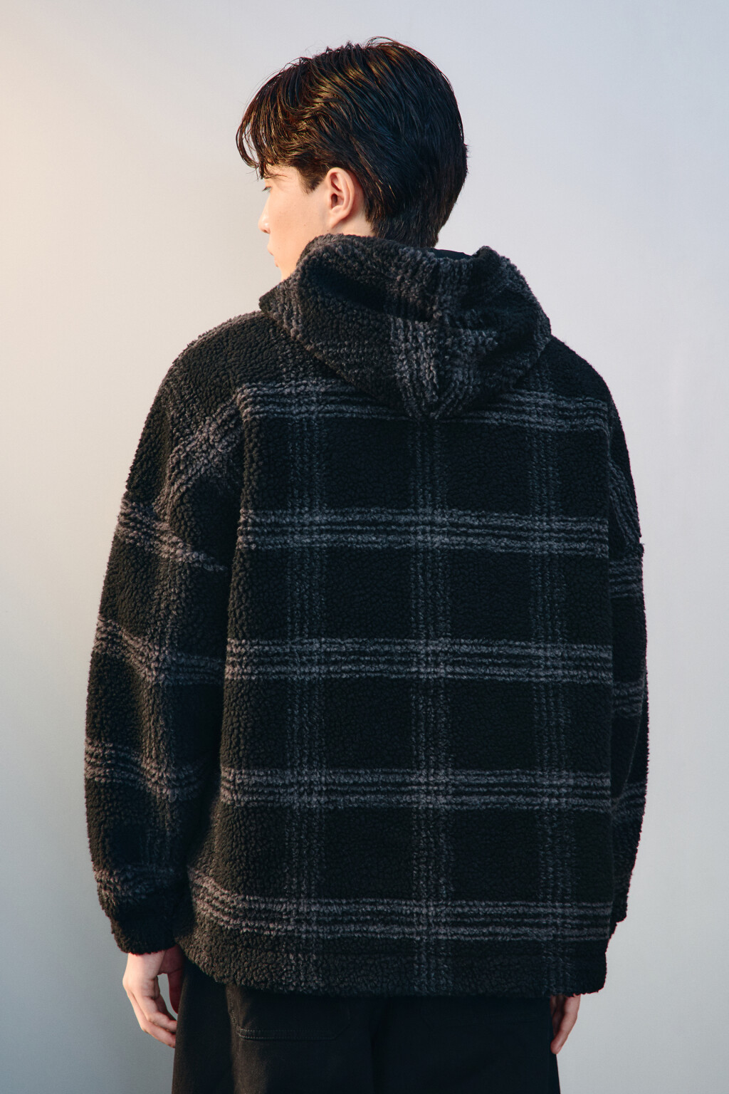 Худи-зипка флисовая с капюшоном - цвет черный - 4