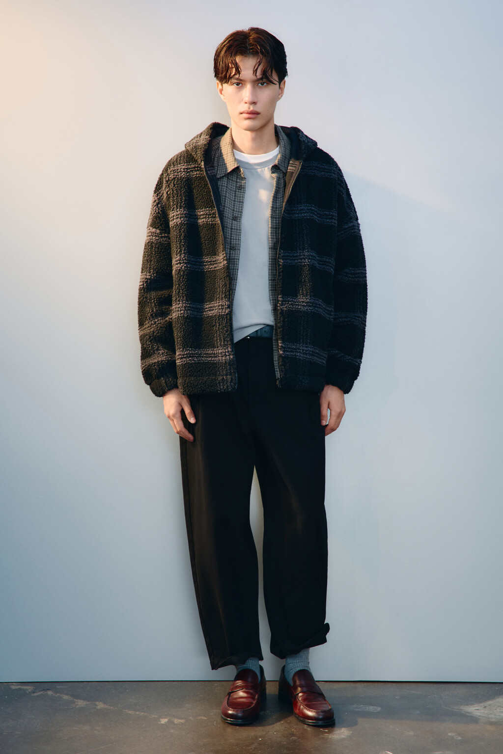 Худи-зипка флисовая с капюшоном - цвет черный - 5