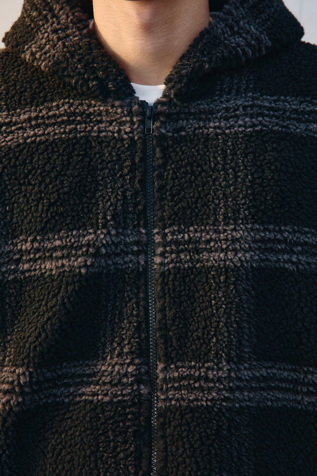 Худи-зипка флисовая с капюшоном - цвет черный - 6