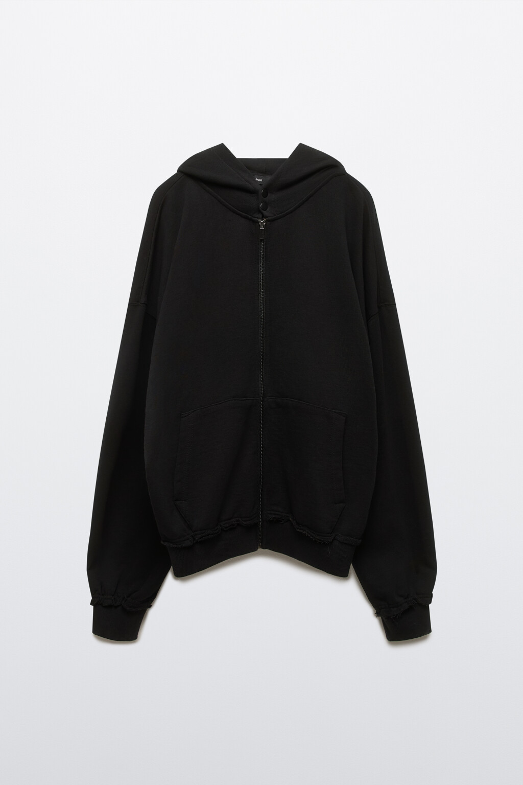 Худи-зипка из футера с капюшоном - цвет черный - 7