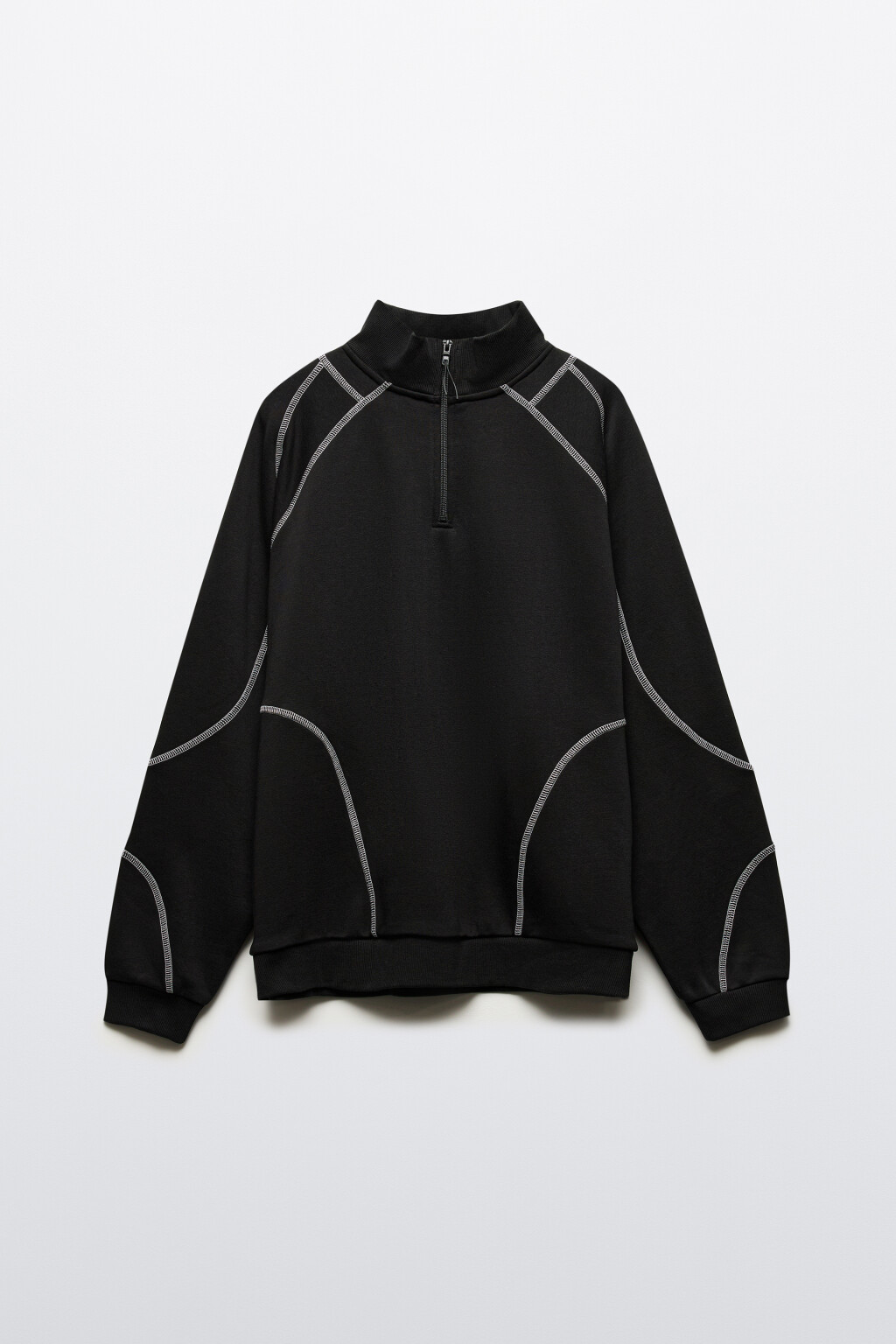 Толстовка с воротником на молнии - цвет черный - 7