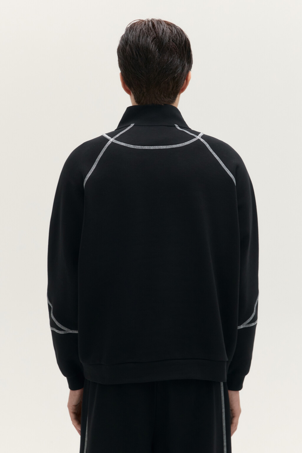 Толстовка с воротником на молнии - цвет черный - 3