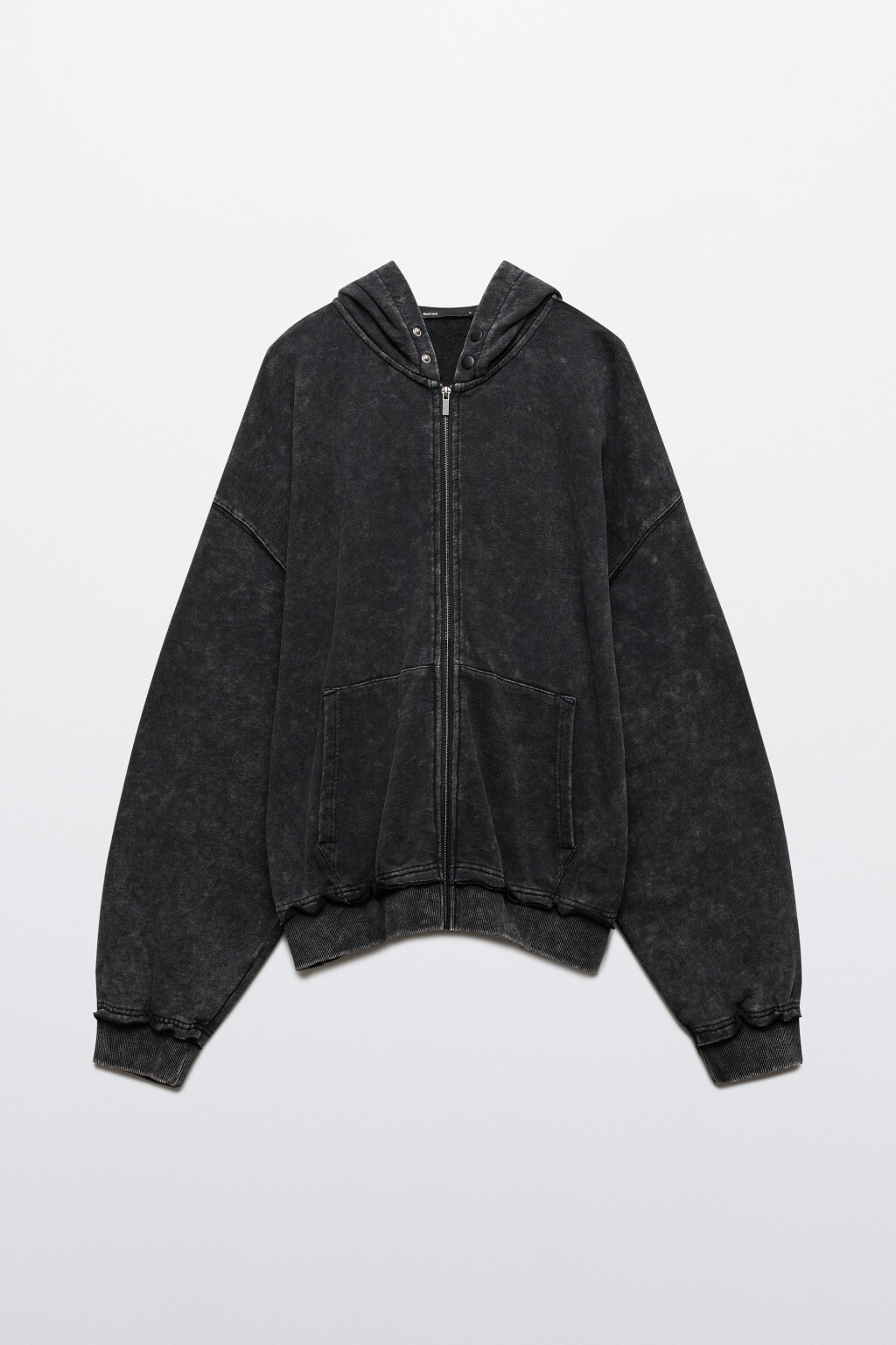 Худи-зипка с вареным эффектом - цвет черный - 9