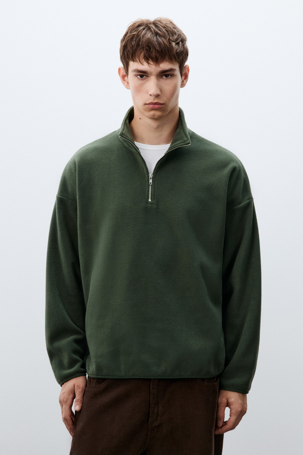 Толстовка флисовая с молнией - цвет зеленый - 2