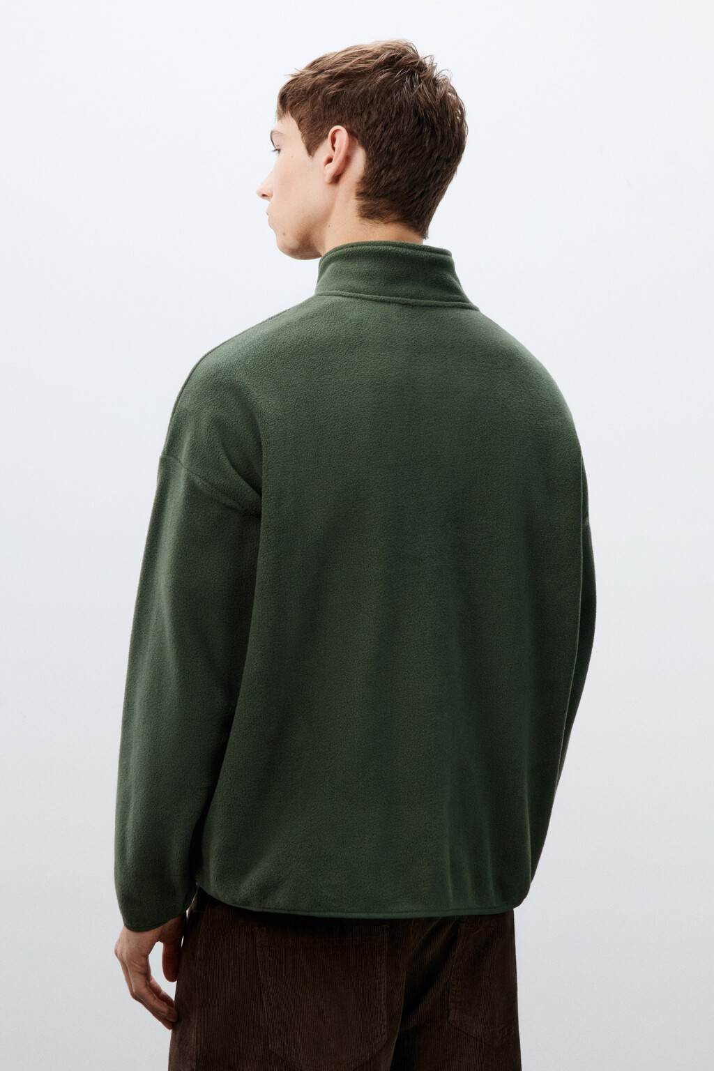 Толстовка флисовая с молнией - цвет зеленый - 3