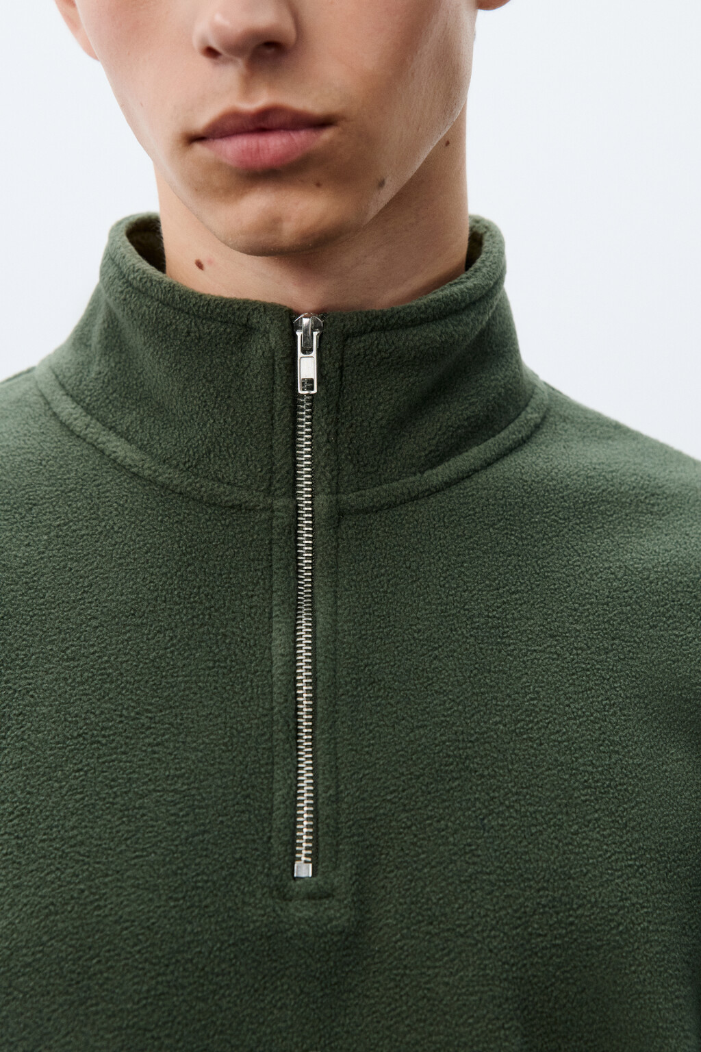 Толстовка флисовая с молнией - цвет зеленый - 5