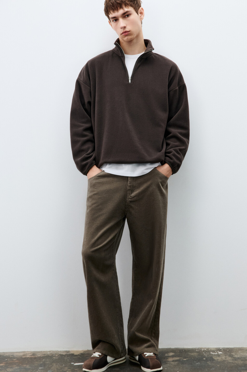 Толстовка флисовая с молнией - цвет коричневый - 1