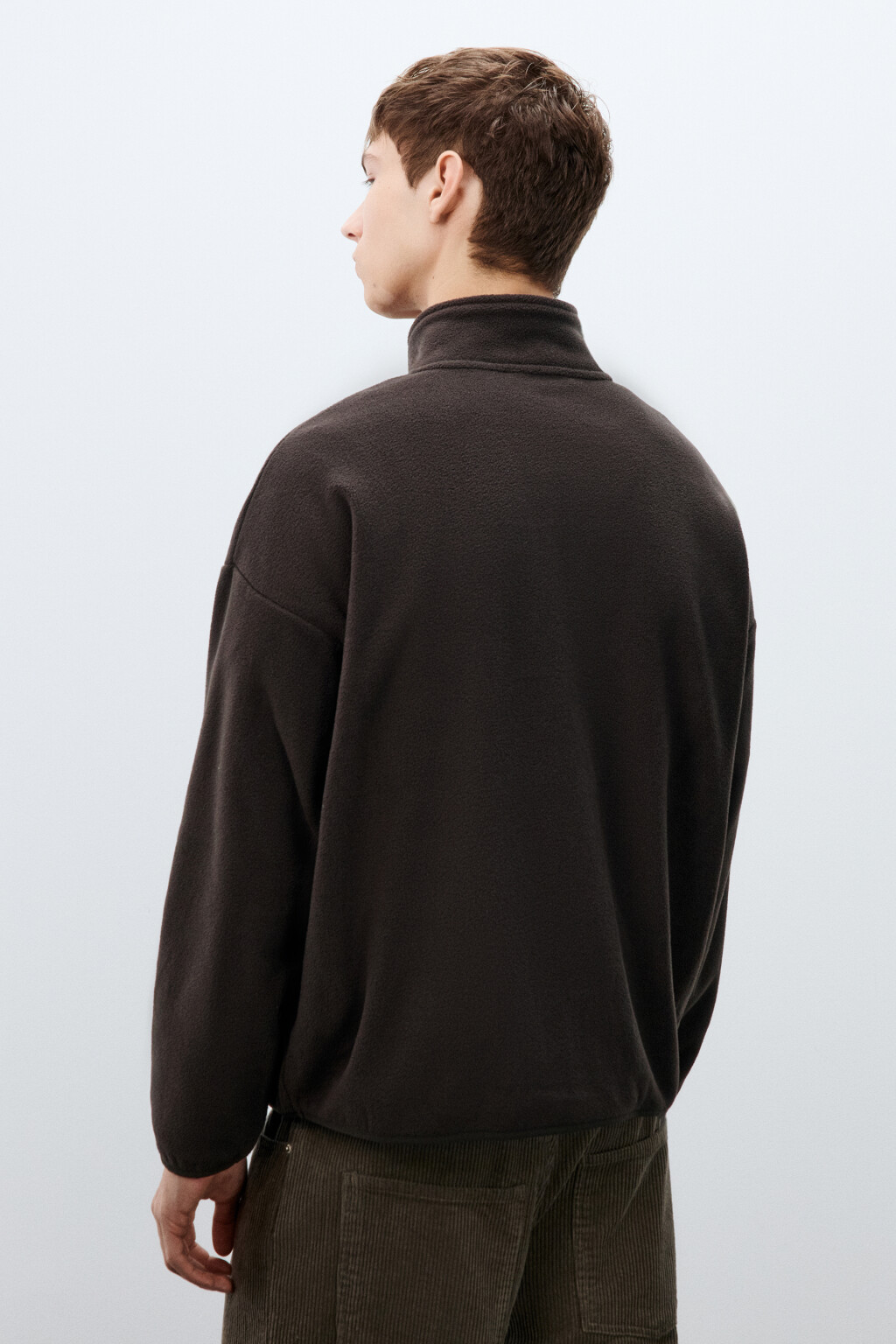 Толстовка флисовая с молнией - цвет коричневый - 4