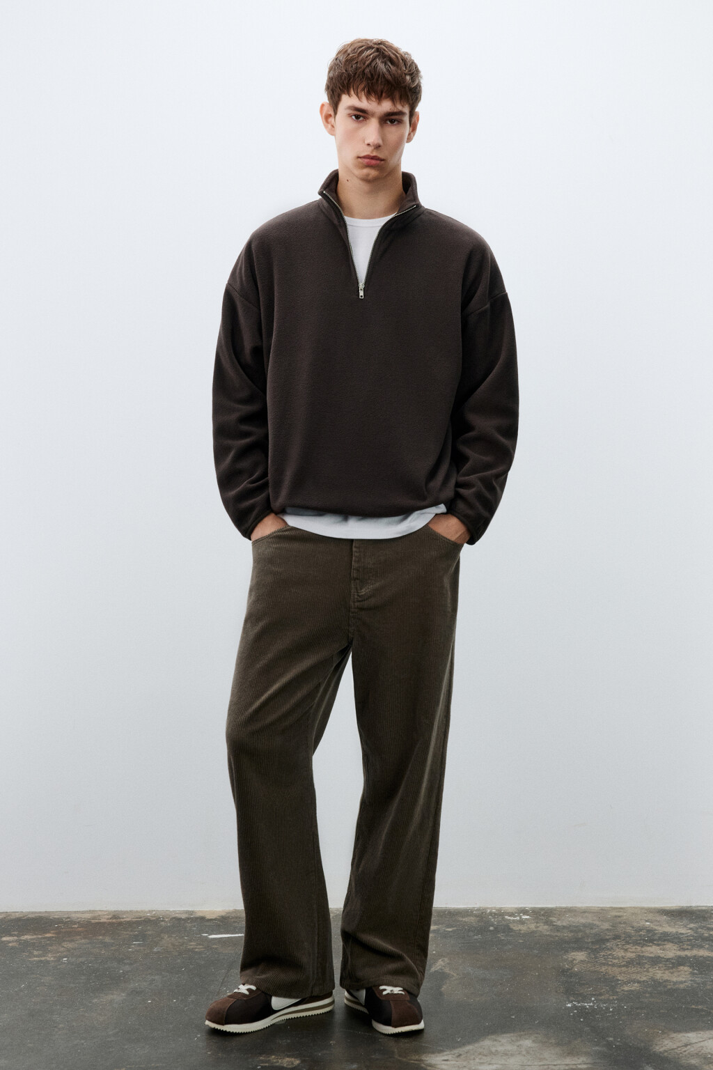 Толстовка флисовая с молнией - цвет коричневый - 5