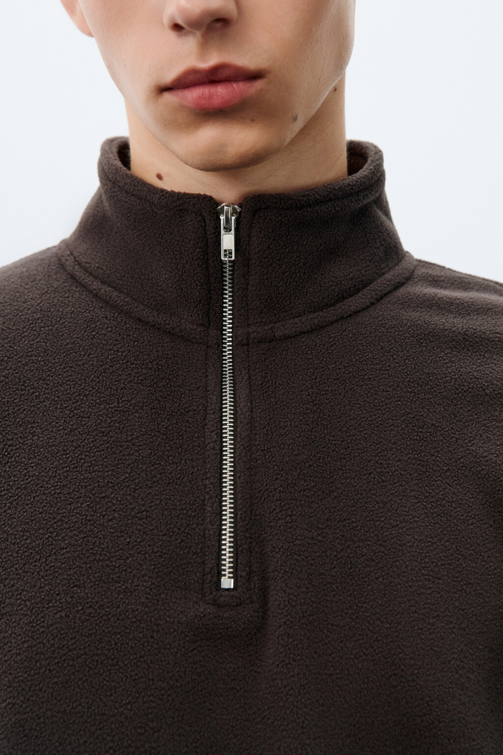 Толстовка флисовая с молнией - цвет коричневый - 6