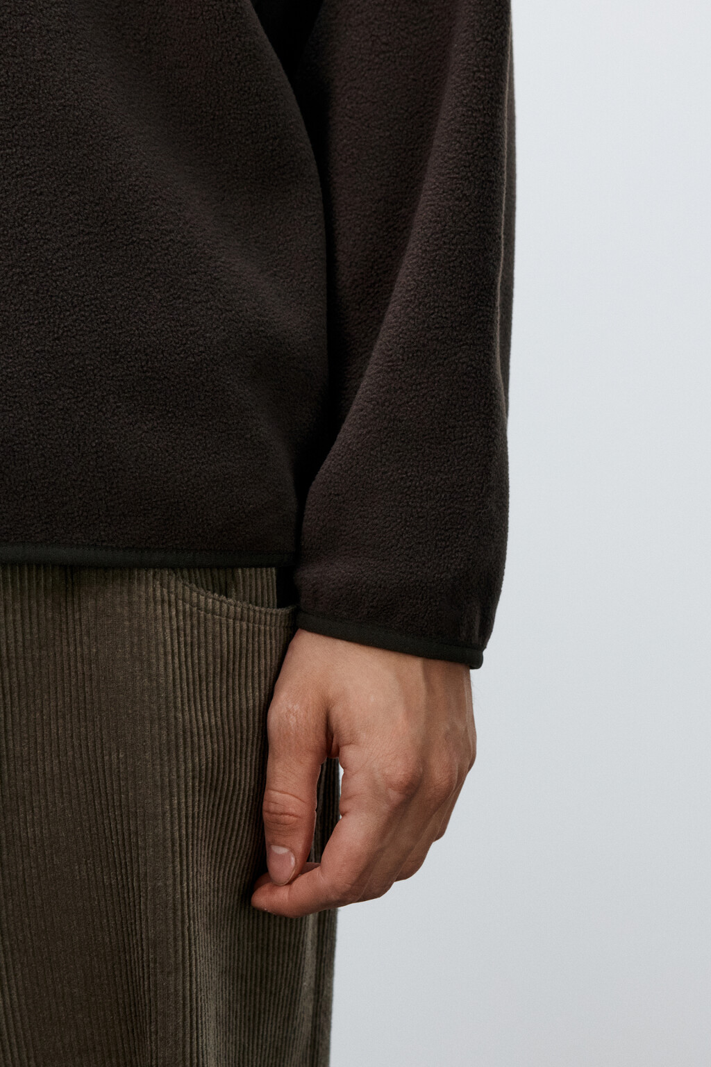 Толстовка флисовая с молнией - цвет коричневый - 7