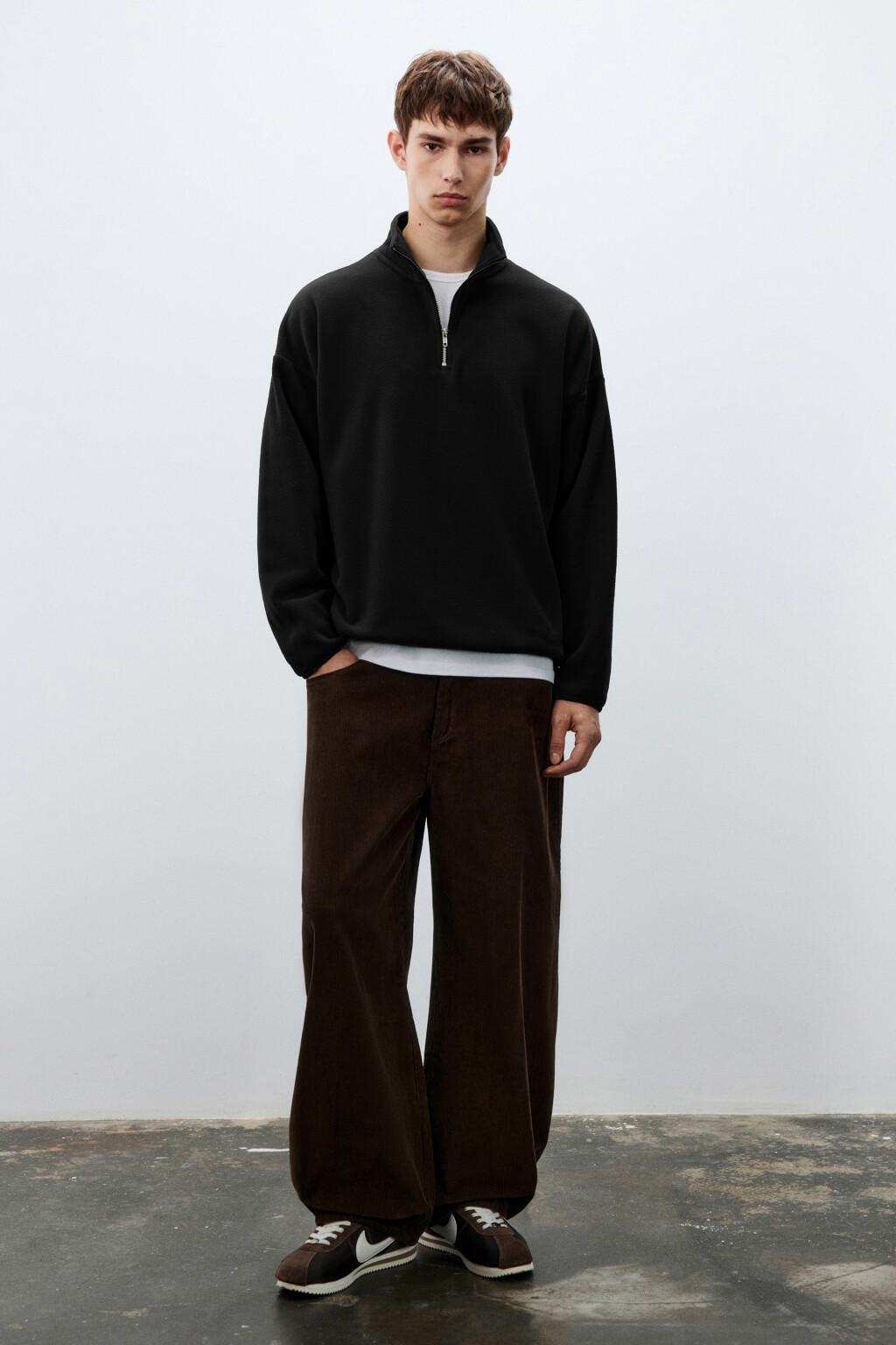 Толстовка флисовая с молнией - цвет черный - 3