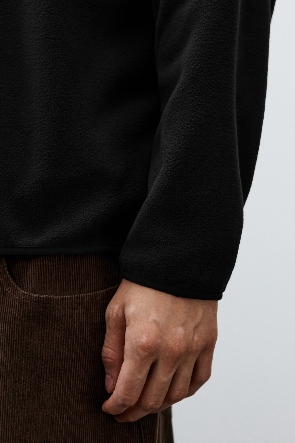 Толстовка флисовая с молнией - цвет черный - 4