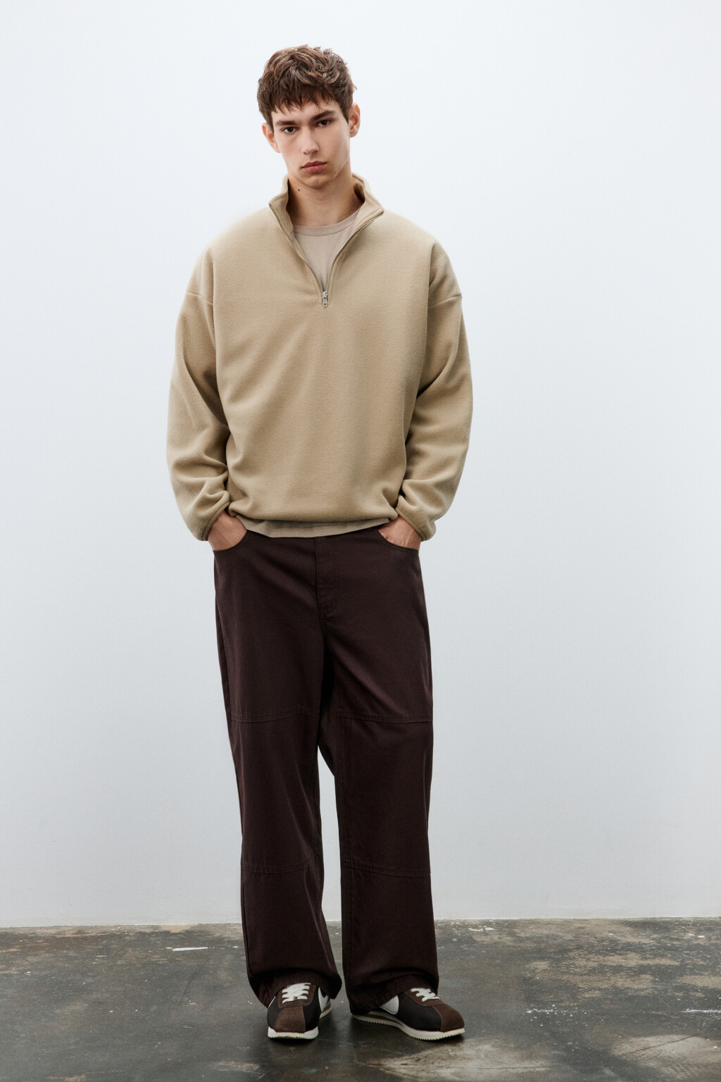 Толстовка флисовая с молнией - цвет бежевый - 4