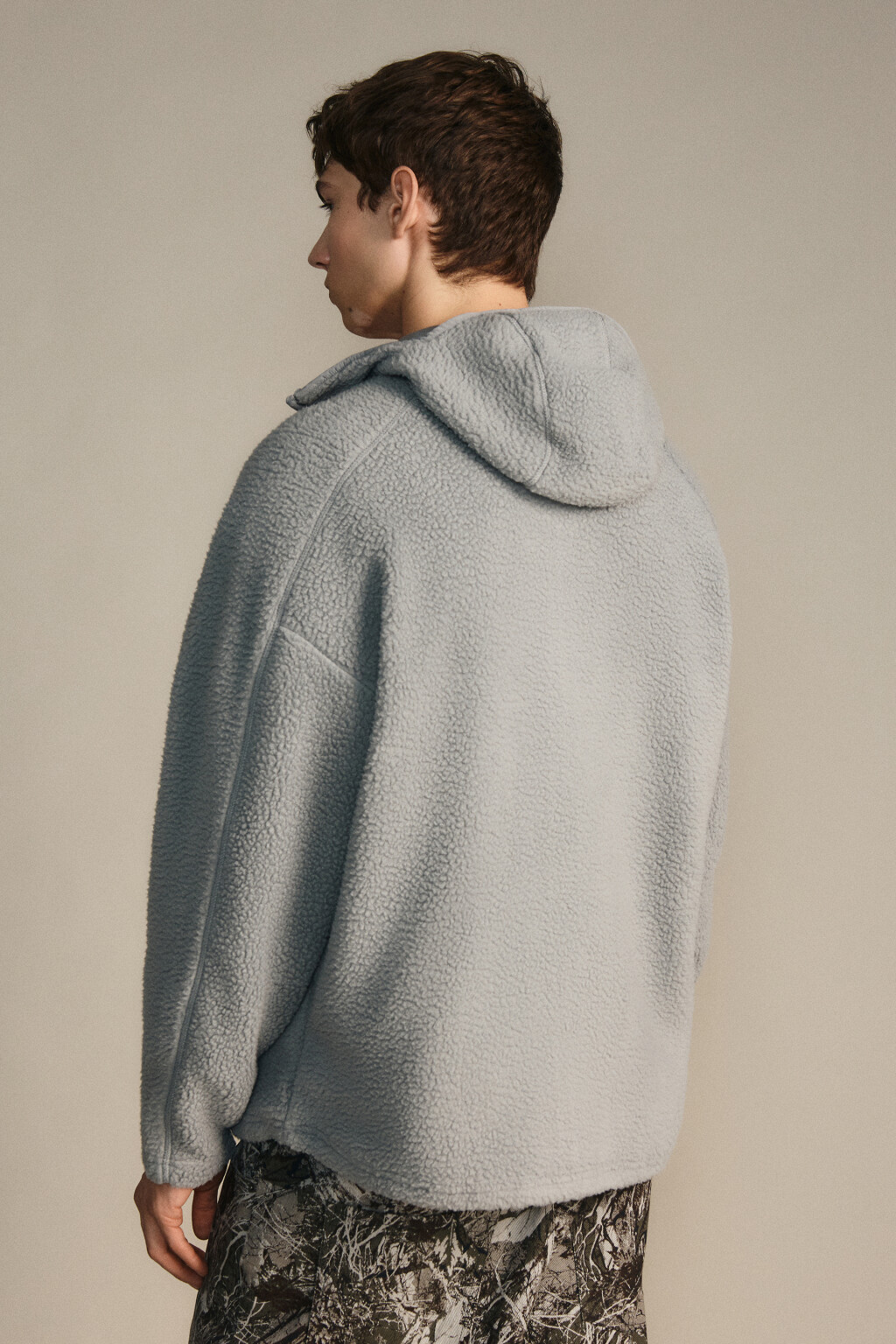 Худи флисовая с капюшоном-балаклавой - цвет серый - 5
