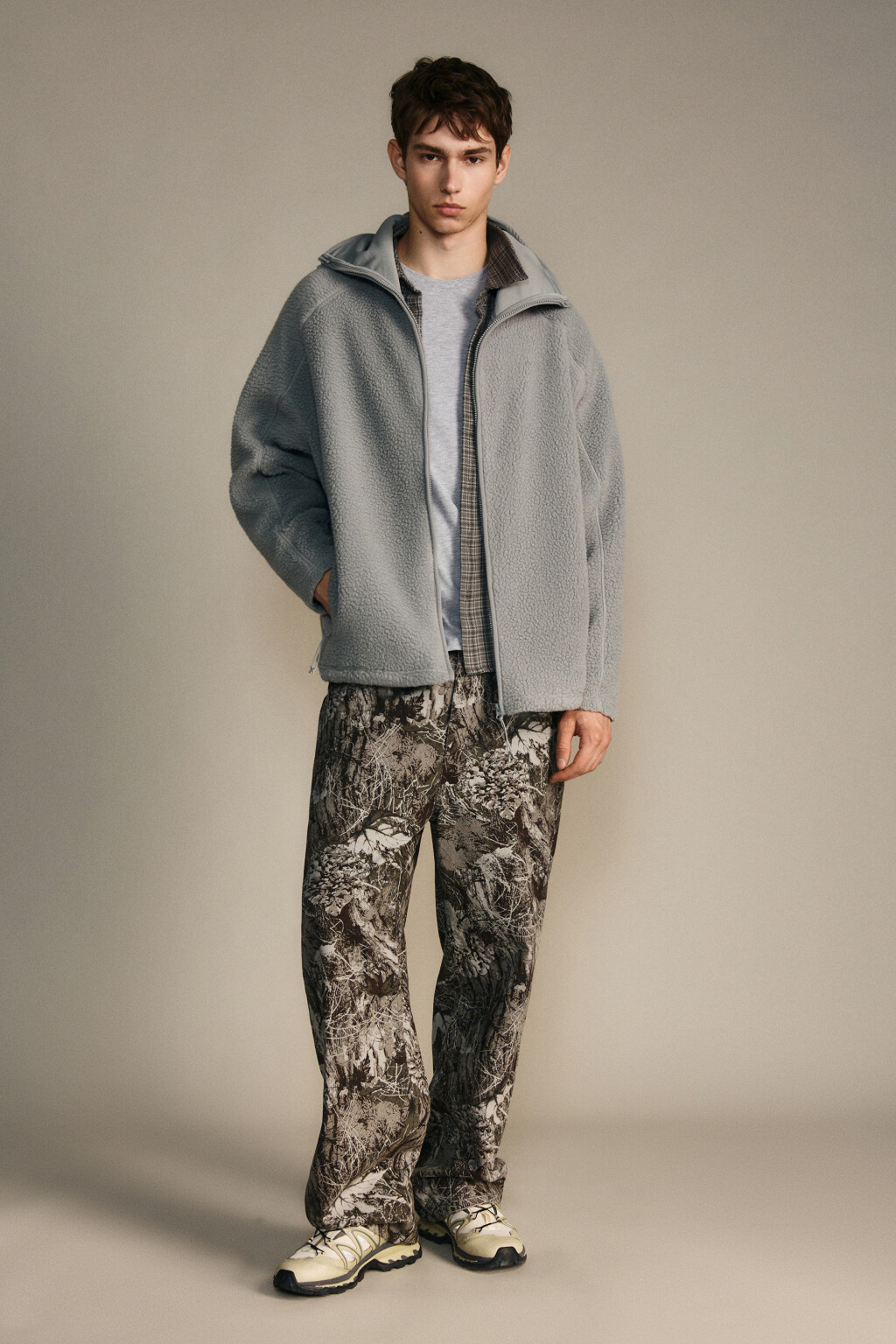 Худи флисовая с капюшоном-балаклавой - цвет серый - 6