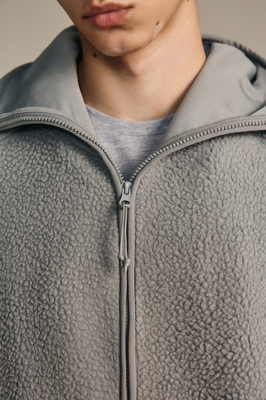 Худи флисовая с капюшоном-балаклавой - цвет серый - 7